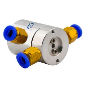 China 0.1N.M Low Torque Slip Ring 2 Channels Pneumatic Rotary Joint Routing Compressed Air factory