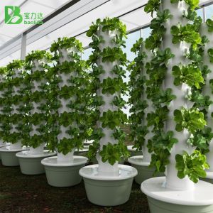 220V Pump 20 Planting Holes ABS/PP Material Vertical Hydroponic Tower for Strawberry Growing
