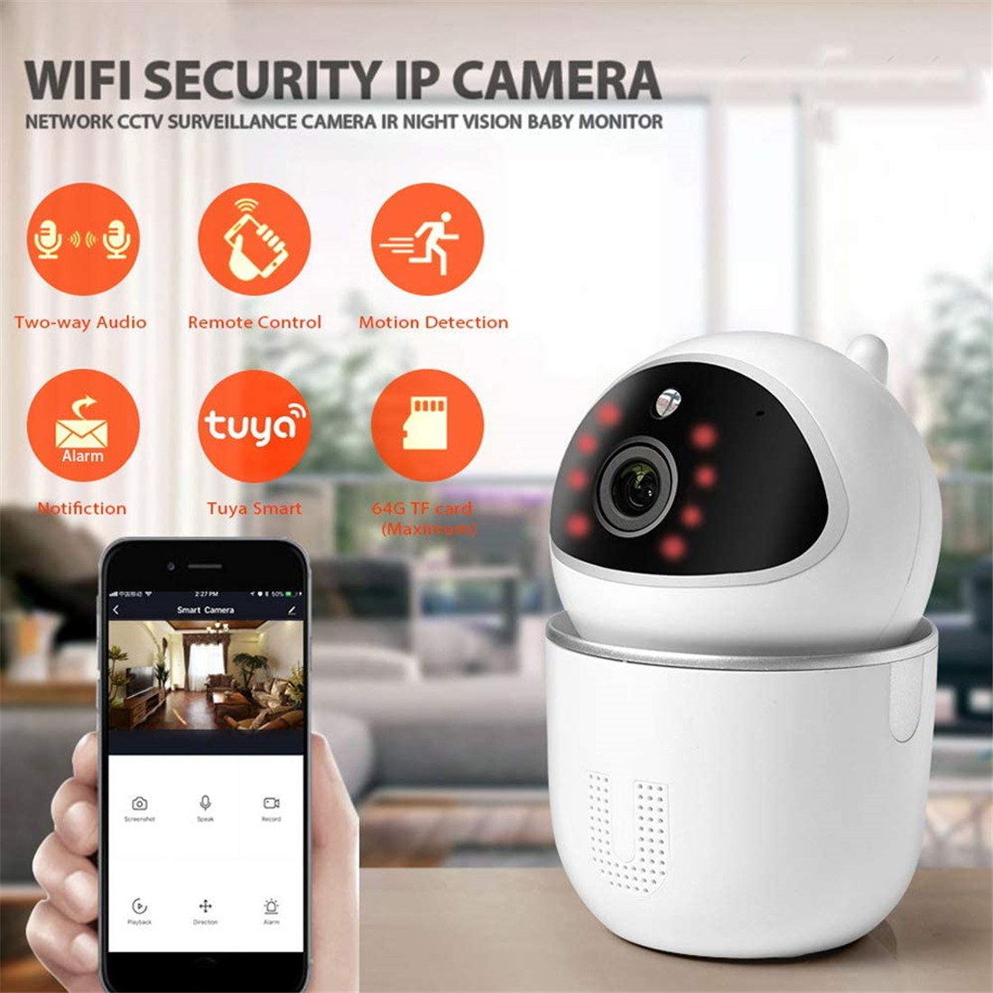 Tuya Smart Life 720P 1080P IP Camera 1M 2M Wireless WiFi Camera Security Surveillance CCTV Camera Baby Moniter