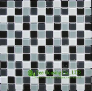 China 300mm*300mm Glass Crystal Mosaic Tile for Kitchen/Bathroom wall, Mixed Dark Color factory