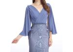 Fashion Ladies Half Sleeve Evening Dresses Mermaid Sleeves Applique Dress