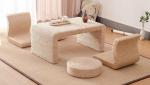 The Cane Makes Up Tea Table Natural Straw Woven Floor Table Natural fiber Window