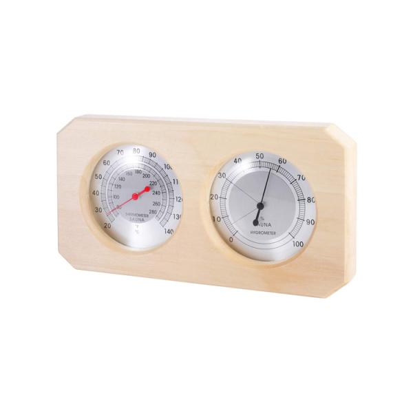 Traditional Wooden Sauna Hygrothermograph Thermometer 2 in 1 Room Sauna Equipment Sauna Measurement Temperature Humidity Indoor Accessories