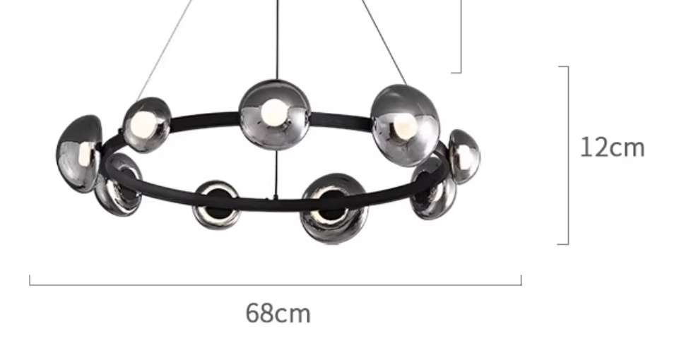Round pendant lamp long glass lamp for homedecor unique design for home LED bulb
