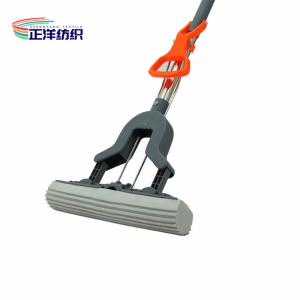China 126cm Telescopic Stainless Steel Mop PVA Sponge Squeeze Dry Flat Mop factory