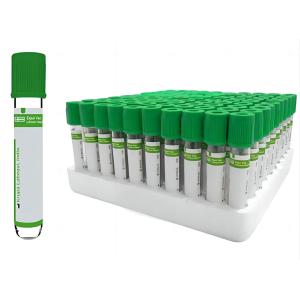 CE ISO Green Cap Lithium Heparin Disposable Vacuum Blood Collection Tube With Rubber Plug