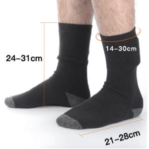 China Battery Powered Electric Heating Socks , ODM Rechargeable Heated Socks 21-28cm length factory