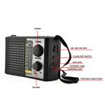 Portable Am Fm Sw Radio with Torch Charge Light Solar Panel Usb Tf Bt Mp3 Radio