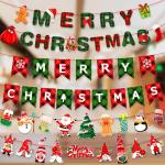 Felt Custom Christmas Flags Hanging Atmosphere Festival Decoration