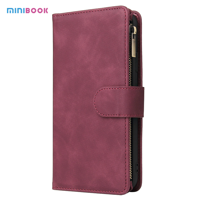 Minibook Luxury All Inclusive Waterproof Genuine Leather Zipper Wallet for iPhone 14