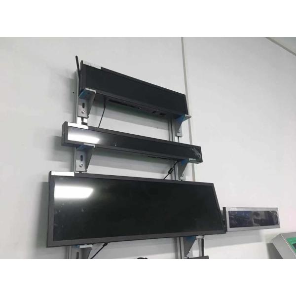 23.1 38.5 inch custom size supermarket banner advertising media player strip touch screen stretch bar lcd display