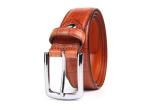 Classic Pin Buckle Double Side Tan Mens Casual Leather Belts