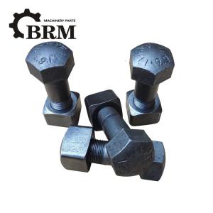 China Heavy Duty Excavator Track Bolts Black Finish Plow Bolts And Nuts factory