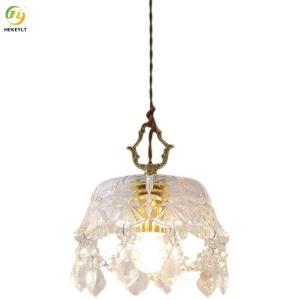 China French Brass 20cm Retro Glass Pendant Light Luxury Entrance Corridor Balcony on sale