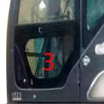 SK-6 SK-8 SK230-6 SK50 KOBELCO Excavator Glass Left Door Lower Position NO.3