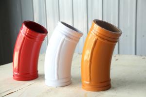 China 125*R460-30 Red White Orange Color Double Wear-resistant Material End elbow for Pump Trucks factory