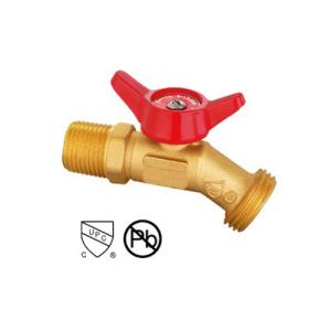 China Male And Female Threaded Brass Ball Cock Valve With Brass Lock Nut ANSI Standard factory