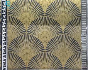 China 600X600MM FAN-SHAPED GOLDEN LINE DESIGNS  DECORATIVE FLOOR AND WALL TILES ANTI-SLIP  PORCELAIN TILE on sale