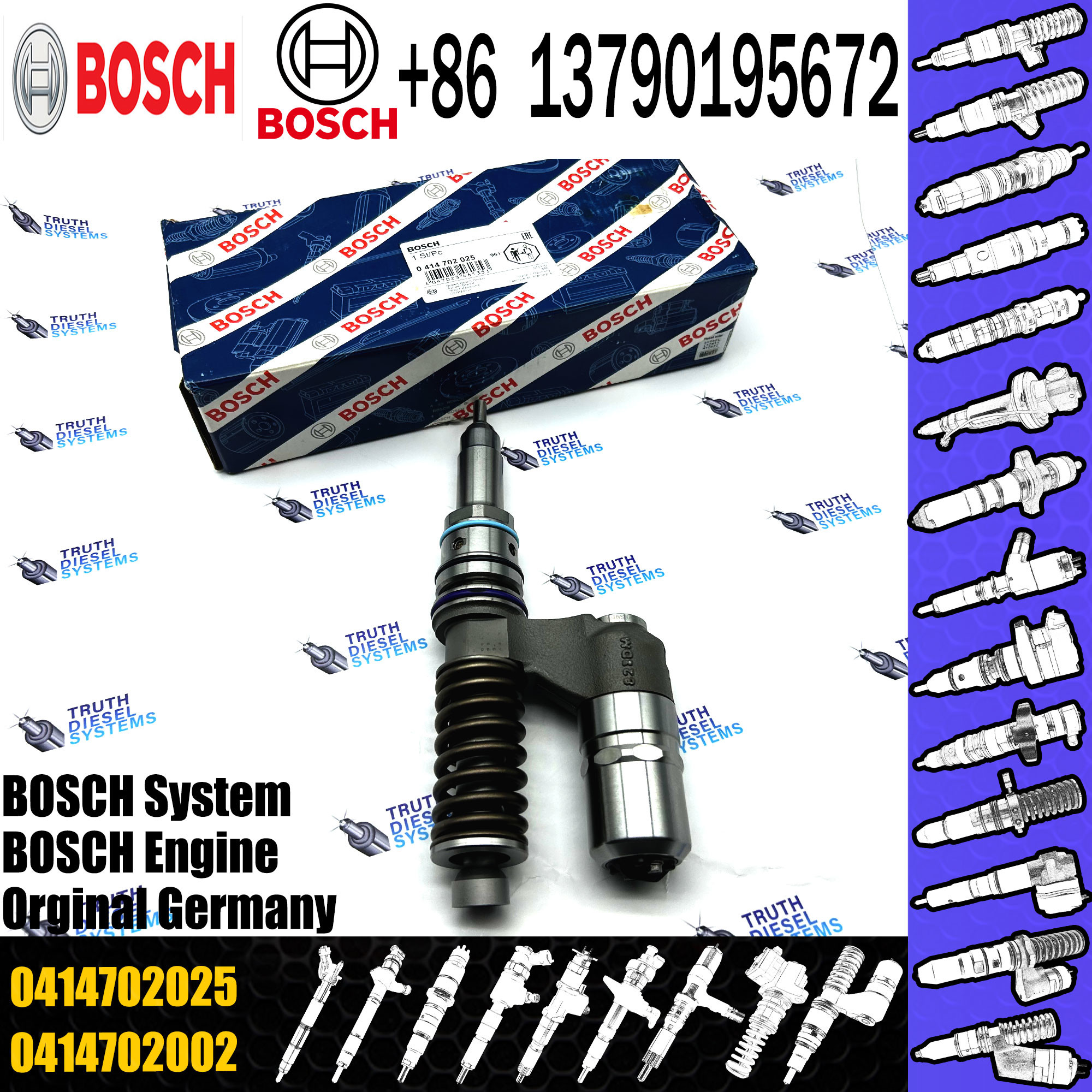 Diesel Fuel Injector 0414702016 0414702025 For VOL PENTA D12D-A 21160093 3801293