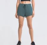 Womens Fitness Running Shorts High Waist Sports Workout Shorts With Pockets