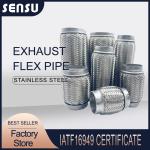 45X300mm SS201 Double Braids Flexible Exhaust Pipe Silver