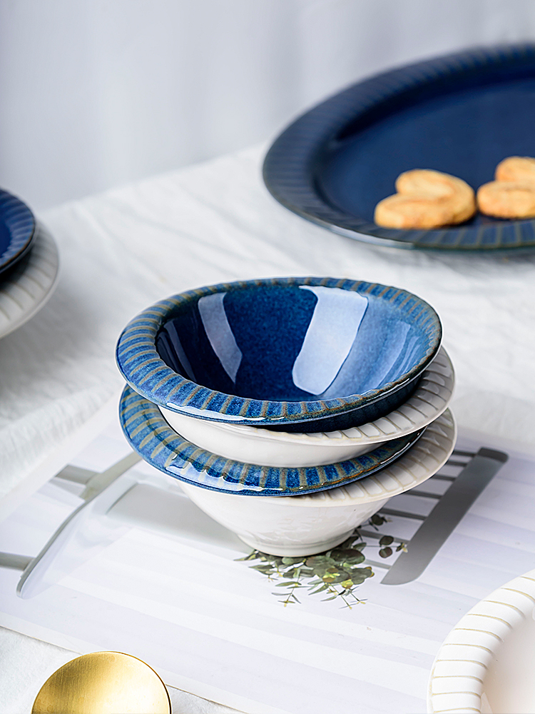 Sustainable 2023 Kiln Blue Porcelain Dinner Sets for Restaurant Dining Experience