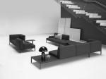 Atmosphere Hotel Large Space Corner Sectional Fabric Sofa Black Iron Feet