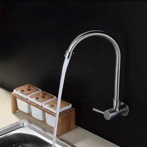 China Polishing Brushing Single Cold Basin Tap Single Hole Wall Mount Faucet OEM ODM factory