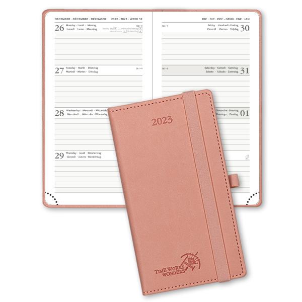 Vegan Leather Verde Pocket Size Weekly Planner , POPRUN Custom Diary Planner