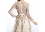 Saudi Arabic Beaded Bridesmaid Dresses , V - Neck Unique Bridesmaid Dresses