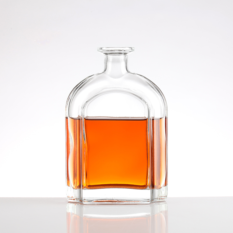 Aluminum Plastic PP Collar Material 750ml Vodka Wine Glass Bottle for Customization