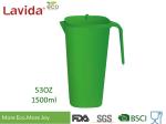 Square Shape Large Capacity Bamboo Water Jug Plastic Pitcher Phthalate Free With
