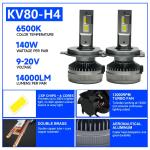 Masters KV80 140W 14000 Lumens 6500K Cool White 9004 9007 H4 H13 Headlight Bulbs