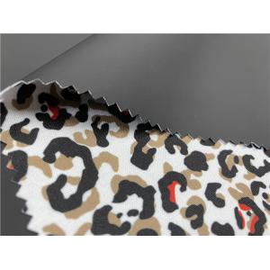 Leopard Print Design On The Backing Side 0.5mm Pu Leather For Raincoat / Coat