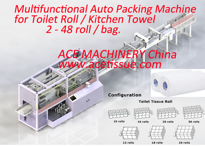 China 2-48 rolls Versatile Bath Tissue Roll Wrapping Machine Stable Performance And Easy Operation Tissue Paper Packing Machine on sale