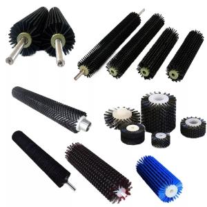 China Custom Industrial Conveyor Cylinder Nylon Roller Brush For Cleaning factory