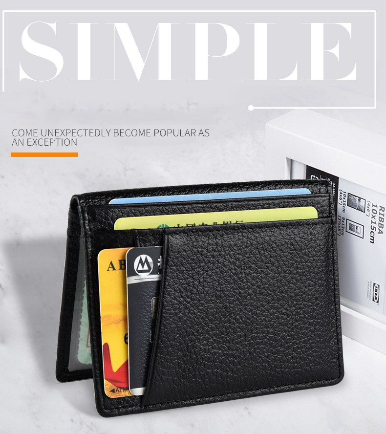 Rfid Blocking Genuine Leather Business Id License Card Holders Unisex Card Holder Wallets