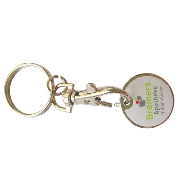 Custom Supermarket Metal Token Coins Shopping Cart Trolley Token Keychain