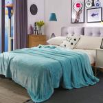 Plain Style Flannel Plush Blanket Durable Lightweight For Bed Cover / Sofa