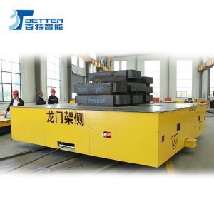 China Large Table Power Driven Rail Flat Wagon Electric Transfer Cart on sale