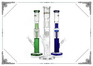 China 8 Arms Perc Glass Water Pipe With Splash Guard Straight Tube factory