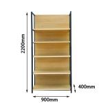 Wooden Grain Shop Gondola Shelving Medium Duty 4 Column Shelves