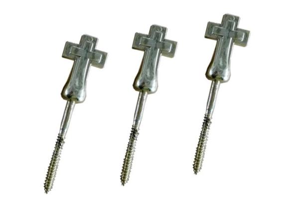 Cross Model Casket Hardware Wholesale Matching Bracket , Screw Coffin Fittings