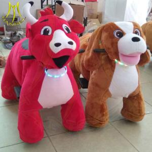China Hansel entertainment battery stuffed kids electric ride on furry animal for sale factory
