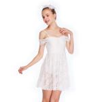 Pure White Dance Competition Costumes Backless Necklace Sweetheart Dance Dresses