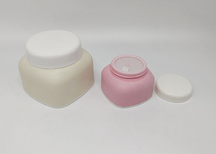 50g Matt White Black Plastic Cosmetic Cream Jar Double Wall Container
