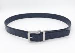 Black Crocodile Grain Mens Reversible Belt Lightweight Silver Buckle Color
