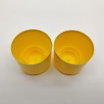 28mm Yellow Double Wall Cap , Hot Stamping Plastic Bottle Cover