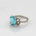White Gold Plated Sterling Silver 8mmx10mm Pink Cubic Zircon Ring(R281)