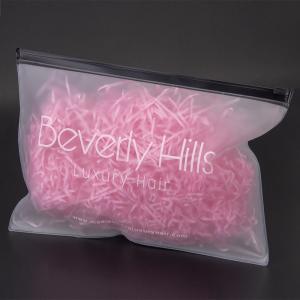 China 20cm 28cm EVA Hair Extension Packaging Box Bags Frosted Plastic Zipper Bag factory